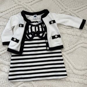 Janie and jack Striped black and white dress